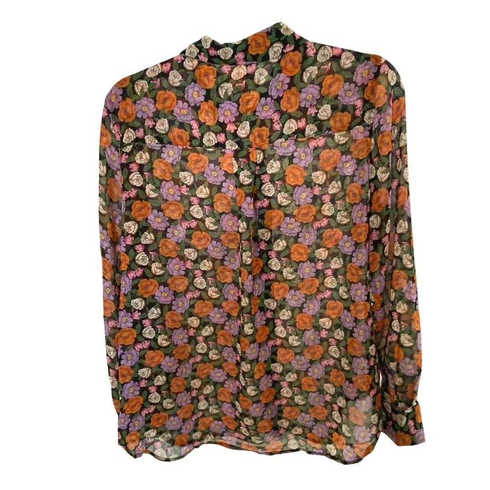 Philosophy Women's Button Up Long Sleeve Floral Blouse - Picture 8 of 10